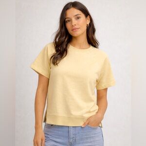 H & M cotton top raglan short sleeve side slit women size s great condition